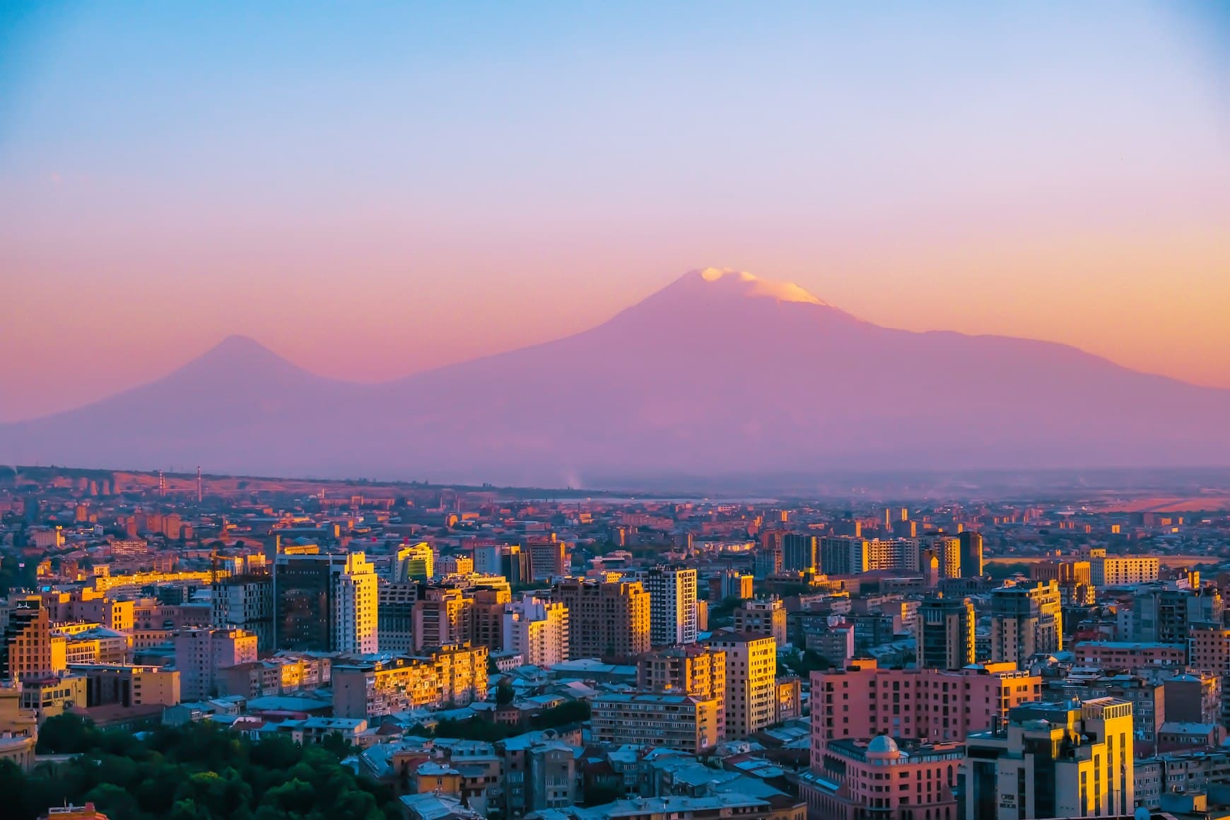Yerevan cityscape with Mount Ararat